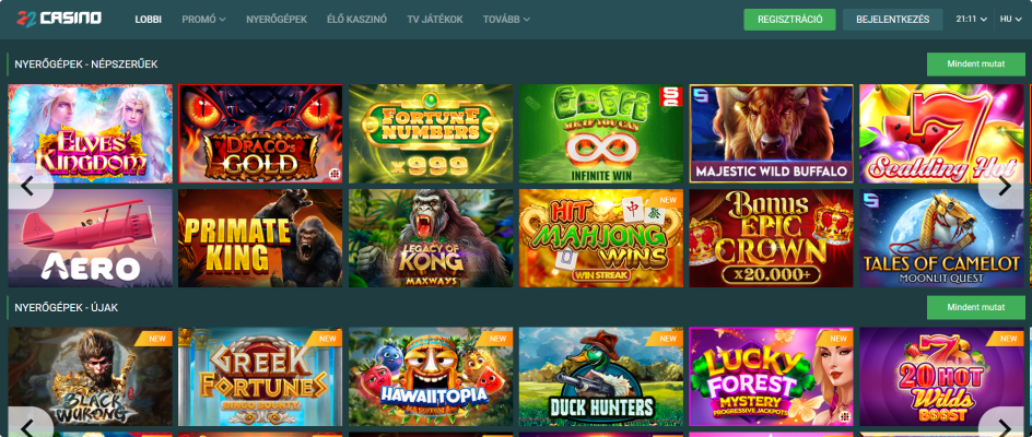 22Casino webhely
